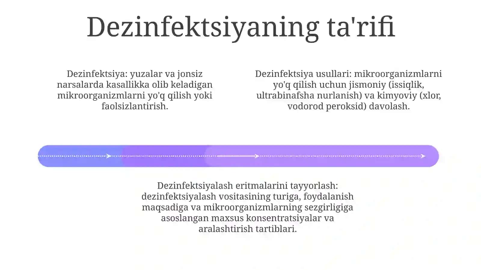 Dezinfeksiya Tavsifi. Dezinfeksiya Usullari. Dezinfeksiyalovchi Eritmalarni Tayyorlash 3
