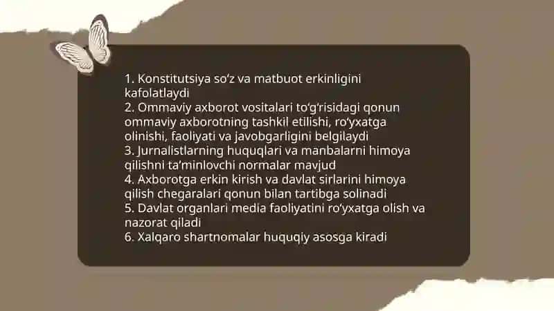 O'zbekiston Respublikasida omaviy axborot vositalarining faolyati 3