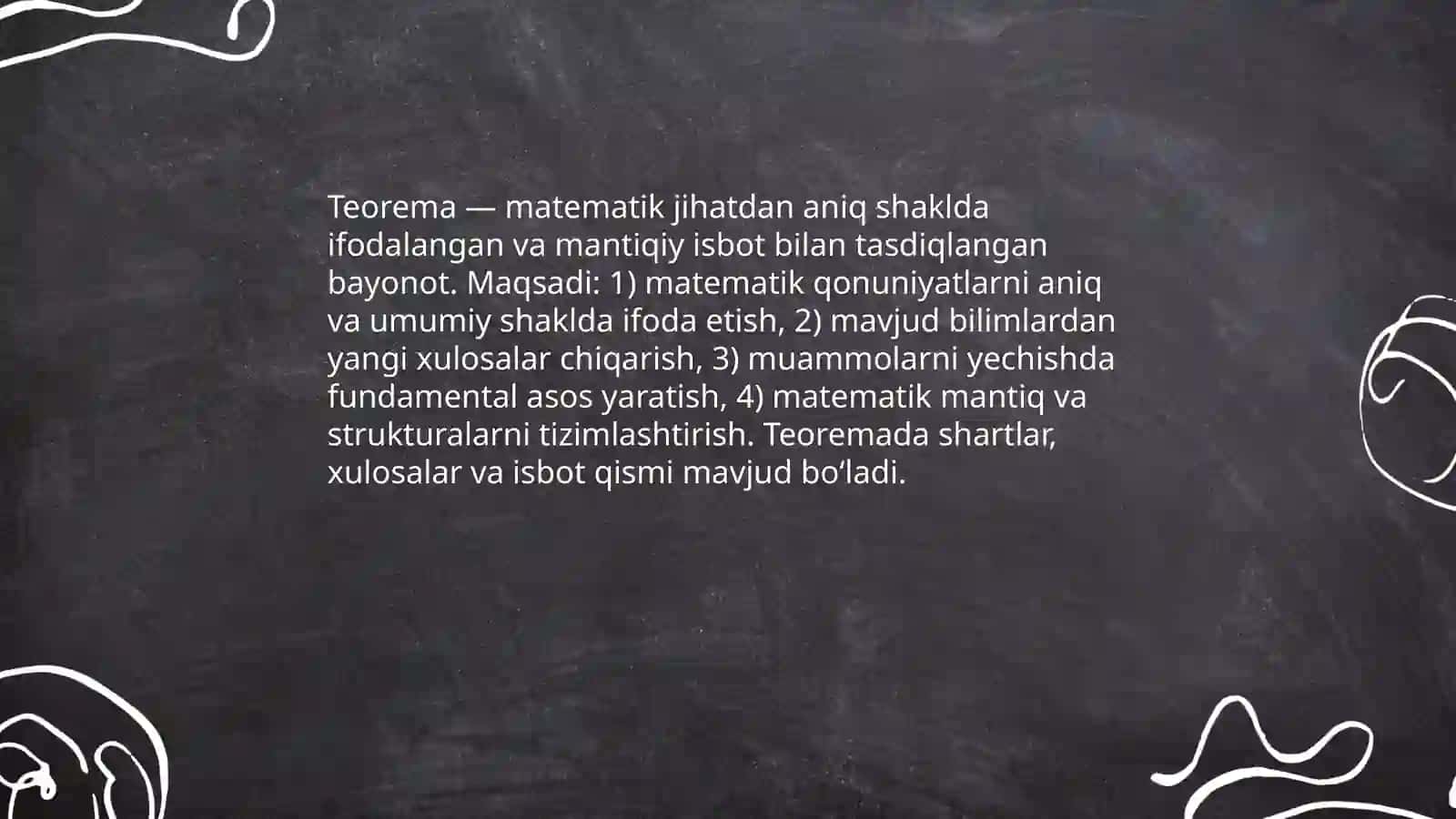 Teoremaning tuzilishi va turlari 3