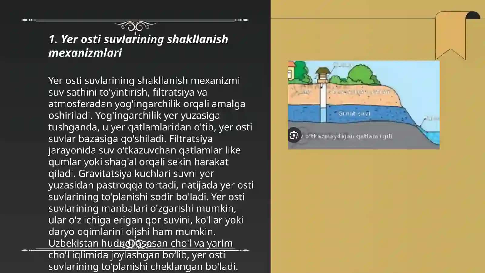 Yer osti suvlarining turlari hosil bolishi va tarkibi 3