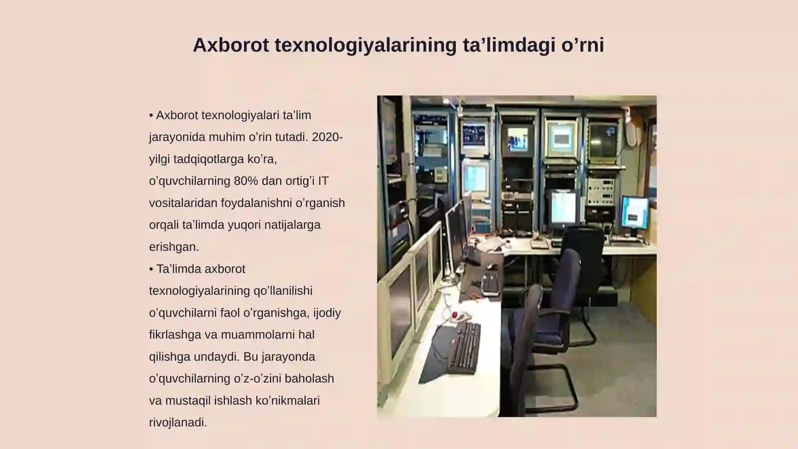 Boshlangʻich taʼlim tabiiy fanlar darslarida axborot texnologiyalaridan foydalanishga oid taqdimot tayyorlash 3
