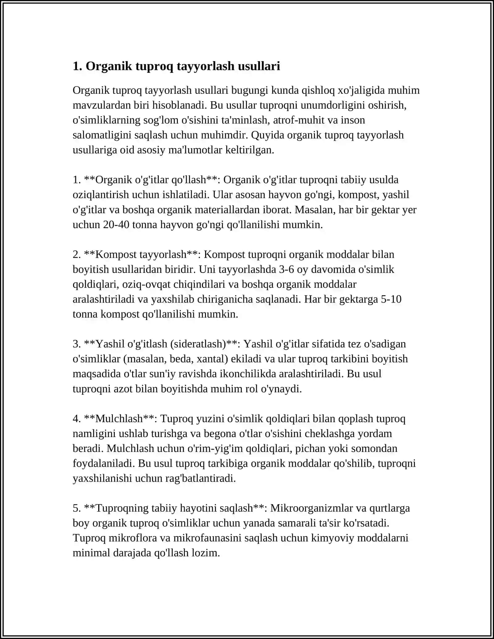 ORGANIK QISHLOQ XÒJALIGI MAHSULOTLARINI YETISHTIRISH USULLARI 3