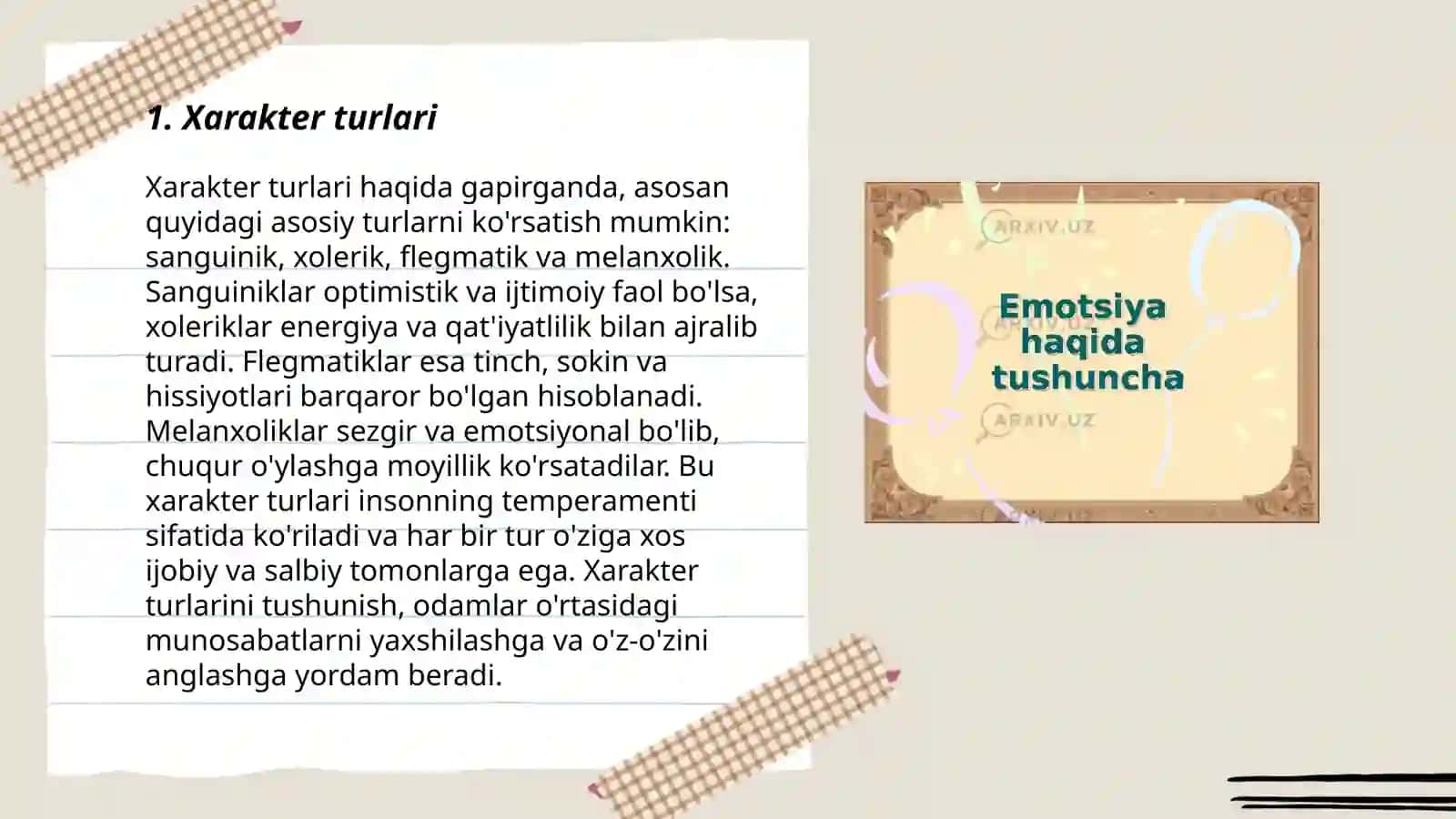Xarakter turlari 3