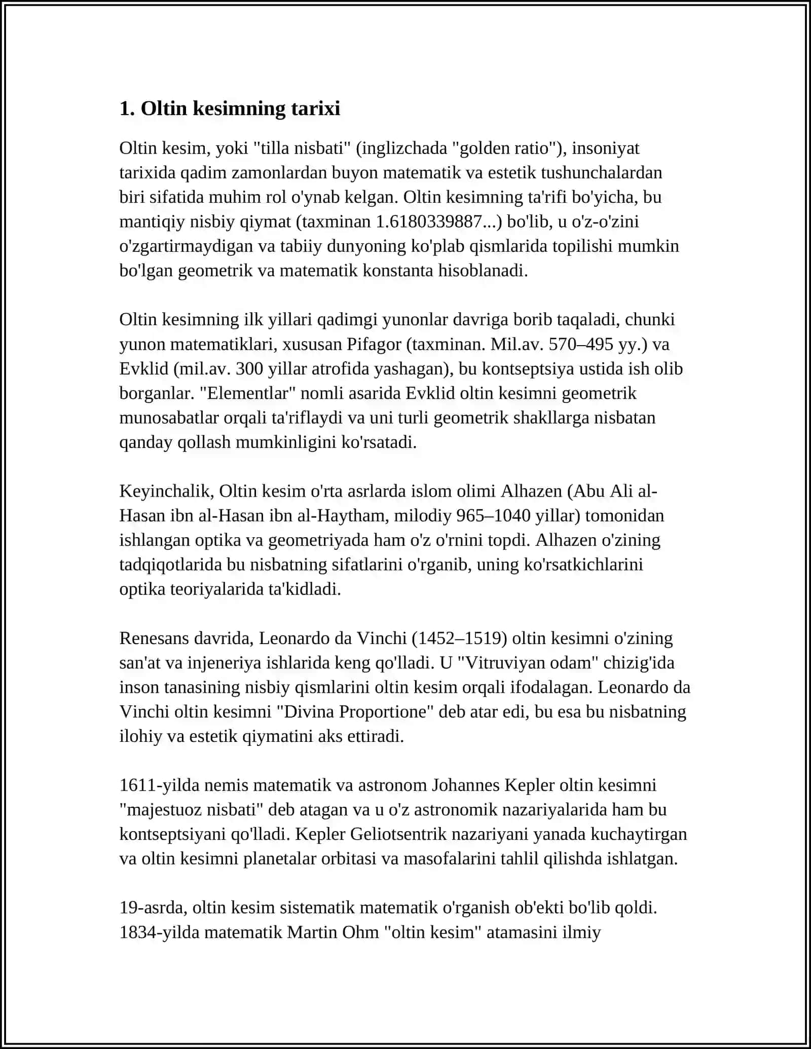 Oltin Kesim va uning Hayotdagi Qo'llanilishi 3