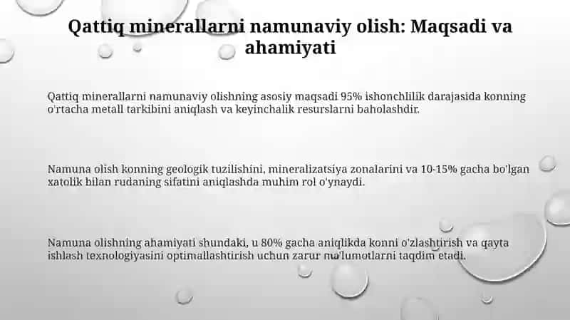 Qattiqfoydaliqazilmalardannamunaolishvauningturlari 3