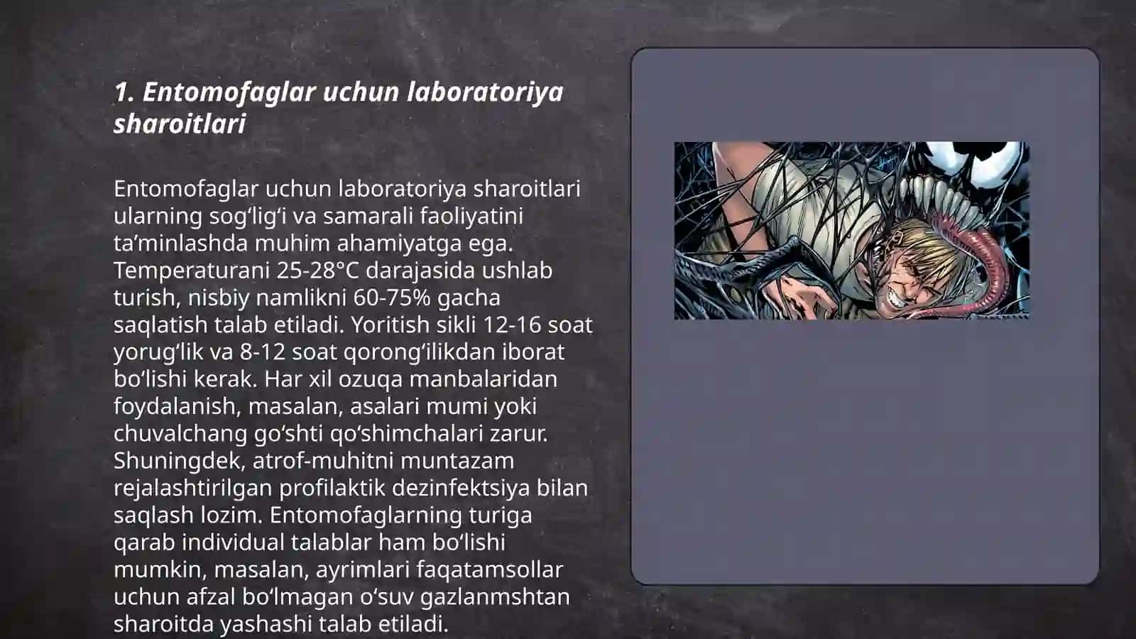 Entomofaglar uchun laboratoriya sharoitlari 3