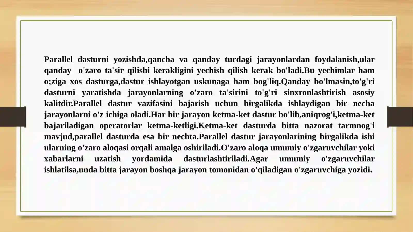 Parallel va sinxron dasturlash usullari 3