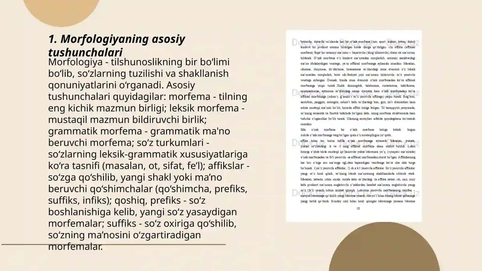 Gramatika morfologiya. Morf va morfema sòz turkumlari 3