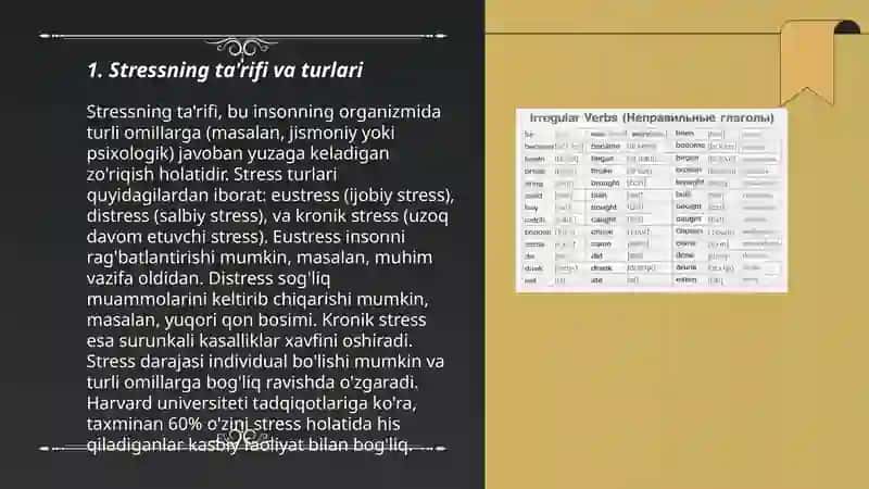 Stress va unga qarshi kurashish usullari 3