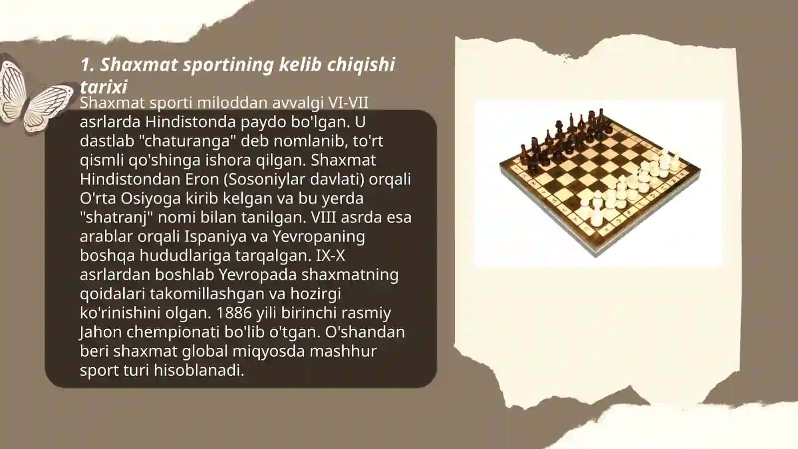 Shaxmat sportning tarixi va qoidalar 3