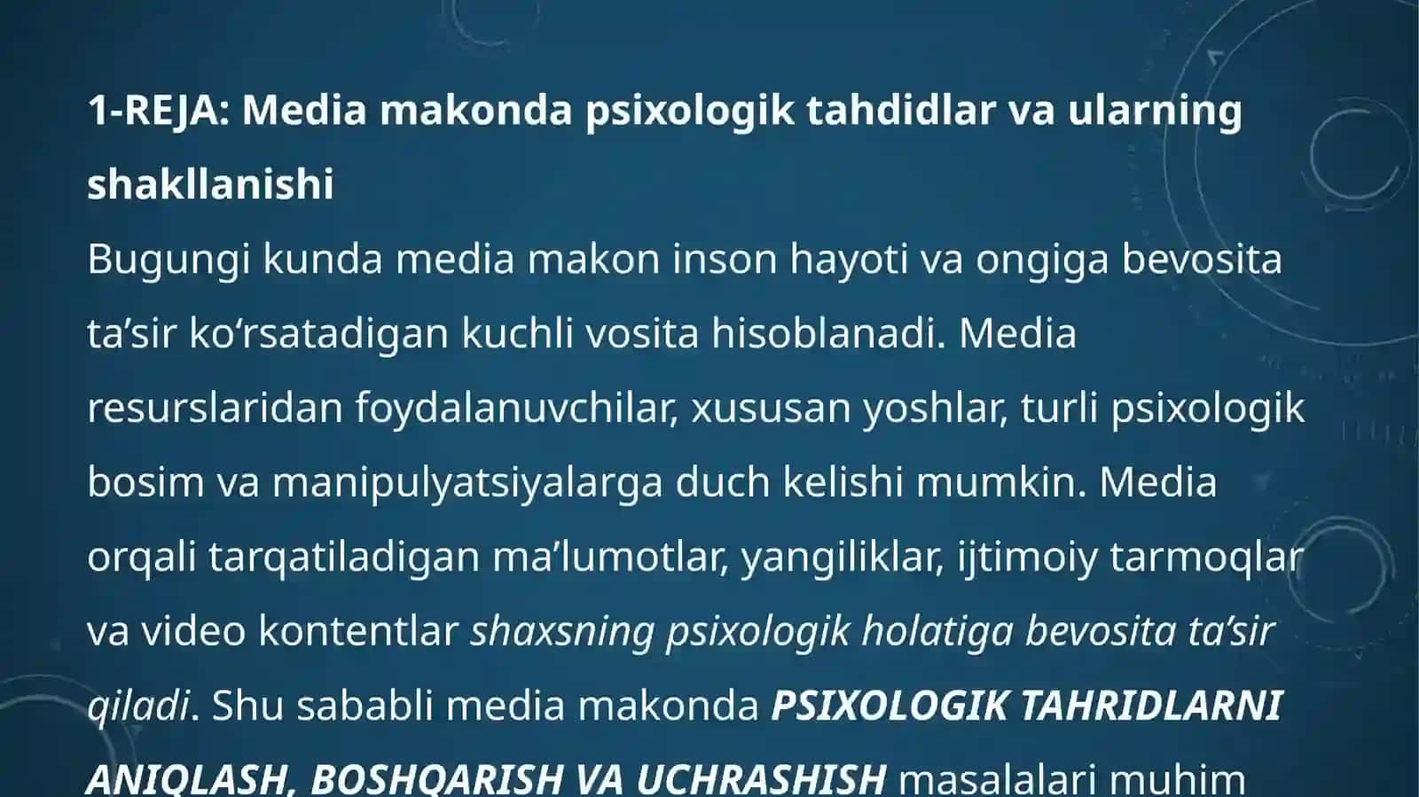 Media makonda psixologik, diniy va madaniy tahdidlar 3