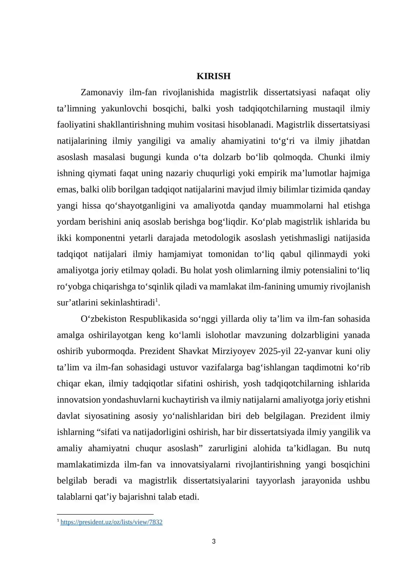 Magistrlik dissertatsiyasi natijalarining ilmiy yangiligi va amaliy ahamiyatini asoslash 3