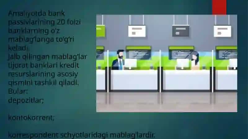 Tijoratbanklarining passiv operatsiyalari 3