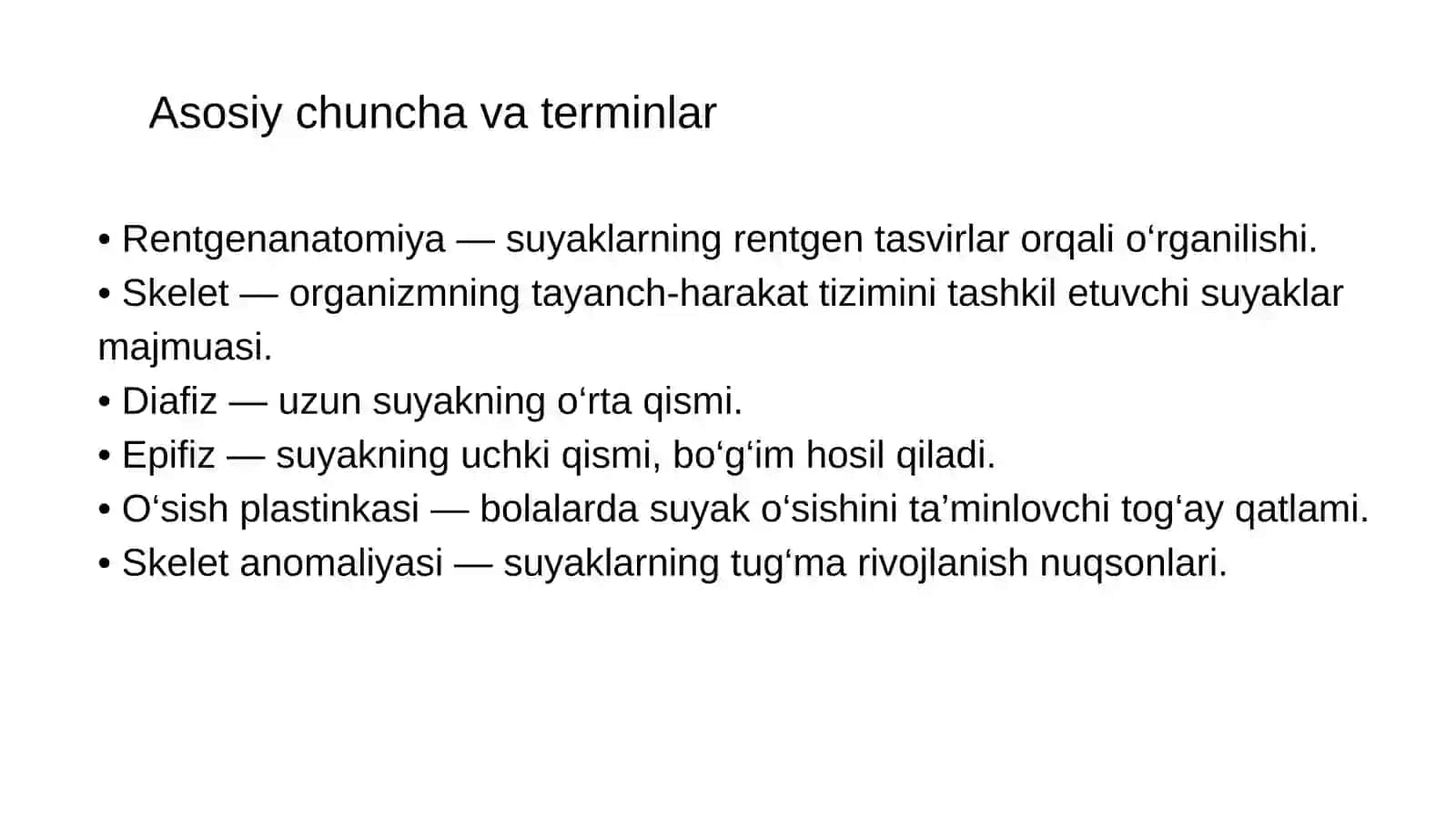Skelet suyaklarining rentgenanatomiyasi. Skeletningrivojlanish anomaliyalari. 3