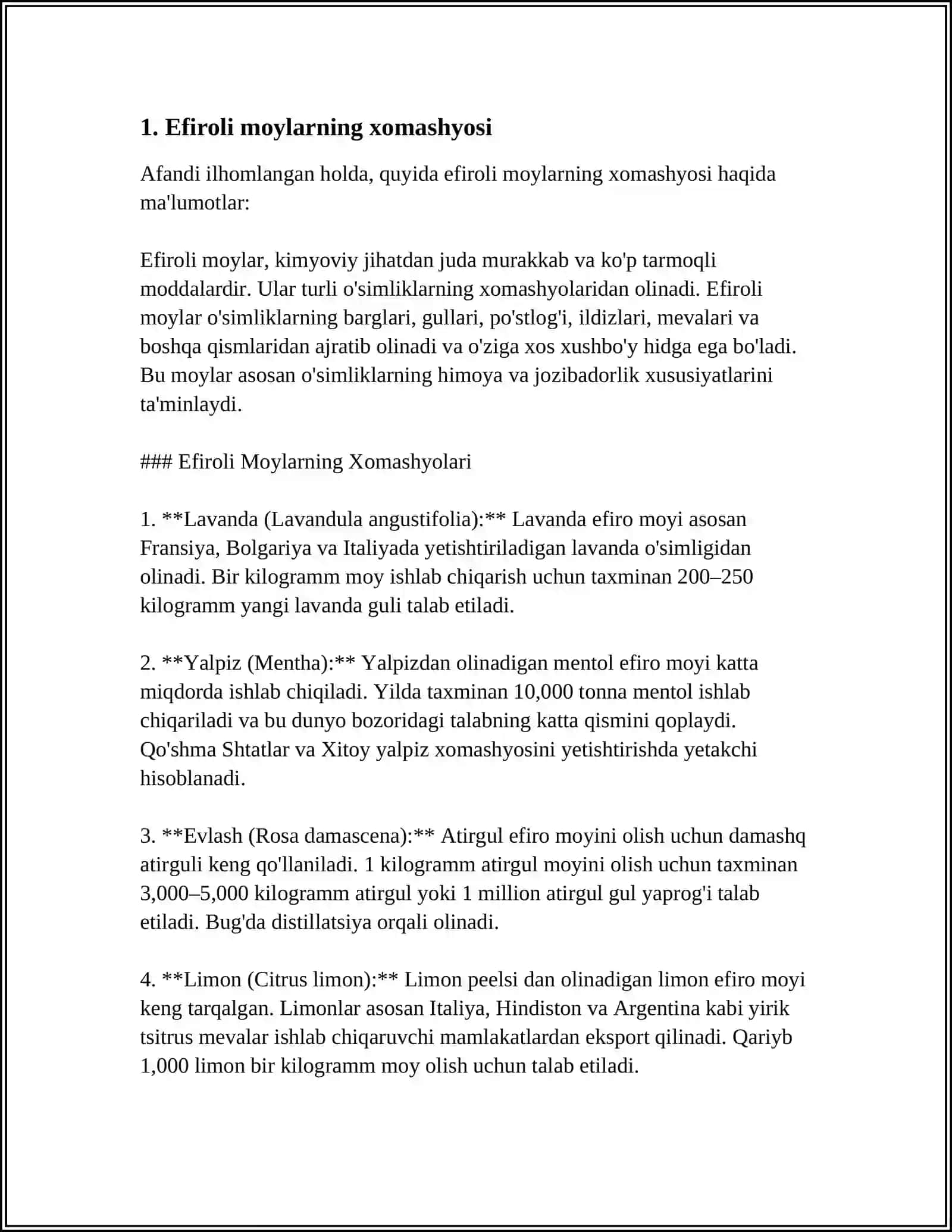 EFIR MOYLARI ISHLAB CHIQARISH USULI VA TEXNOLOGIYASI 3