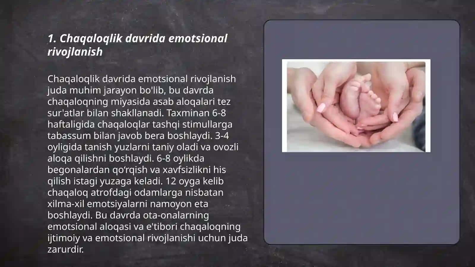 Chaqaloqlik va go'daklik davrining psixologik xususiyatlari 3