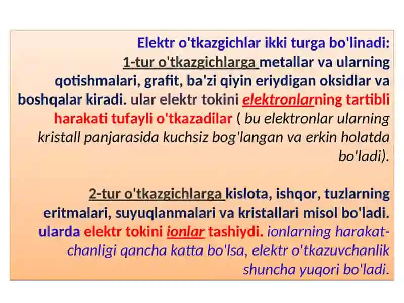 Solishtirma va ekvivalent elektro’tkazuvchanlik 3