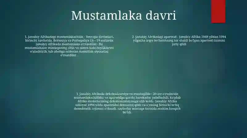 Shimoliy Va Janubiy Afrika Davlatlari Haqida Tarixiy MaʼLumotlar 3
