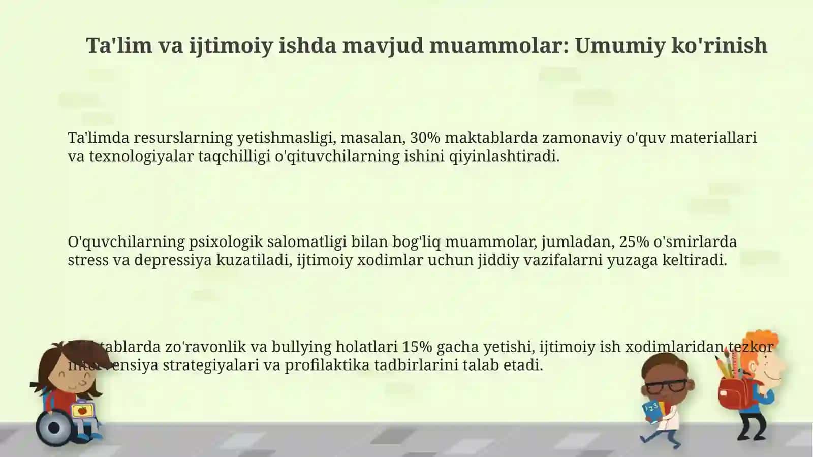 Ta'limdagi muammolar va maktabda ijtimoiy ish 3