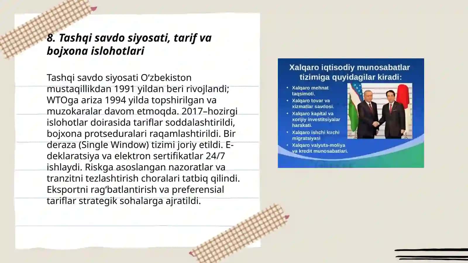 O’zbekiston iqtisodiyoti Va diplomatiyasi 3