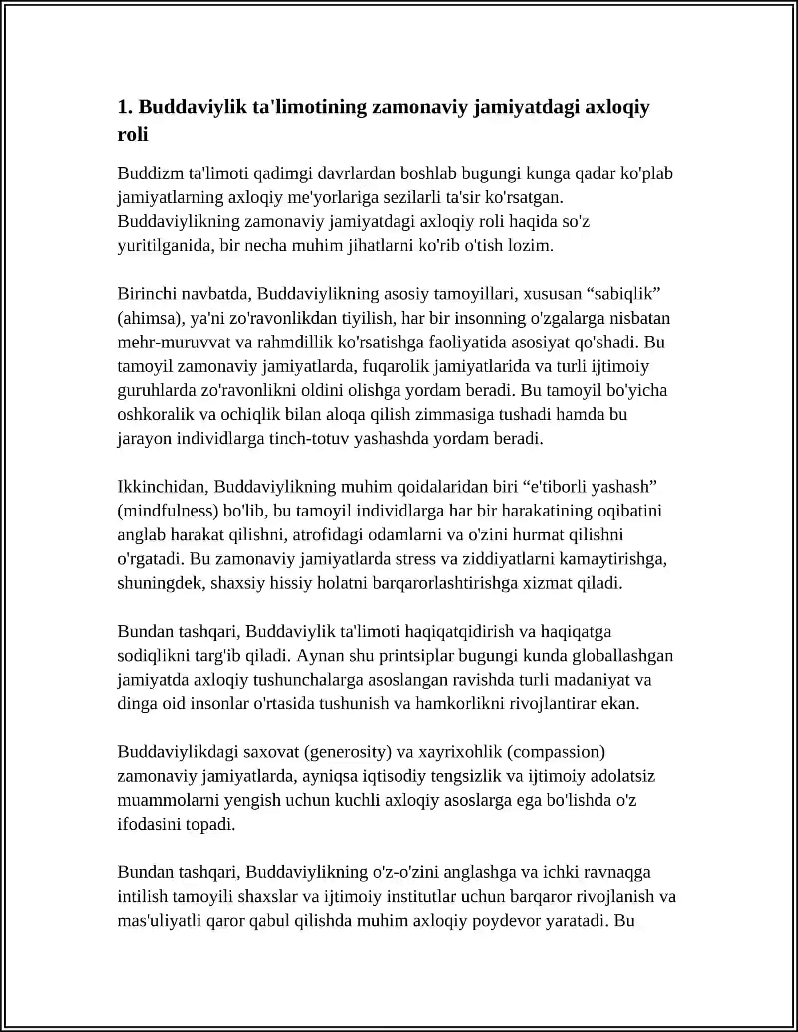 BUDDAVIYLIK TA'LIMOTING ZAMONAVIY SIVILIZATSIYADAGI OʻRNI VA AHAMIYATI 3