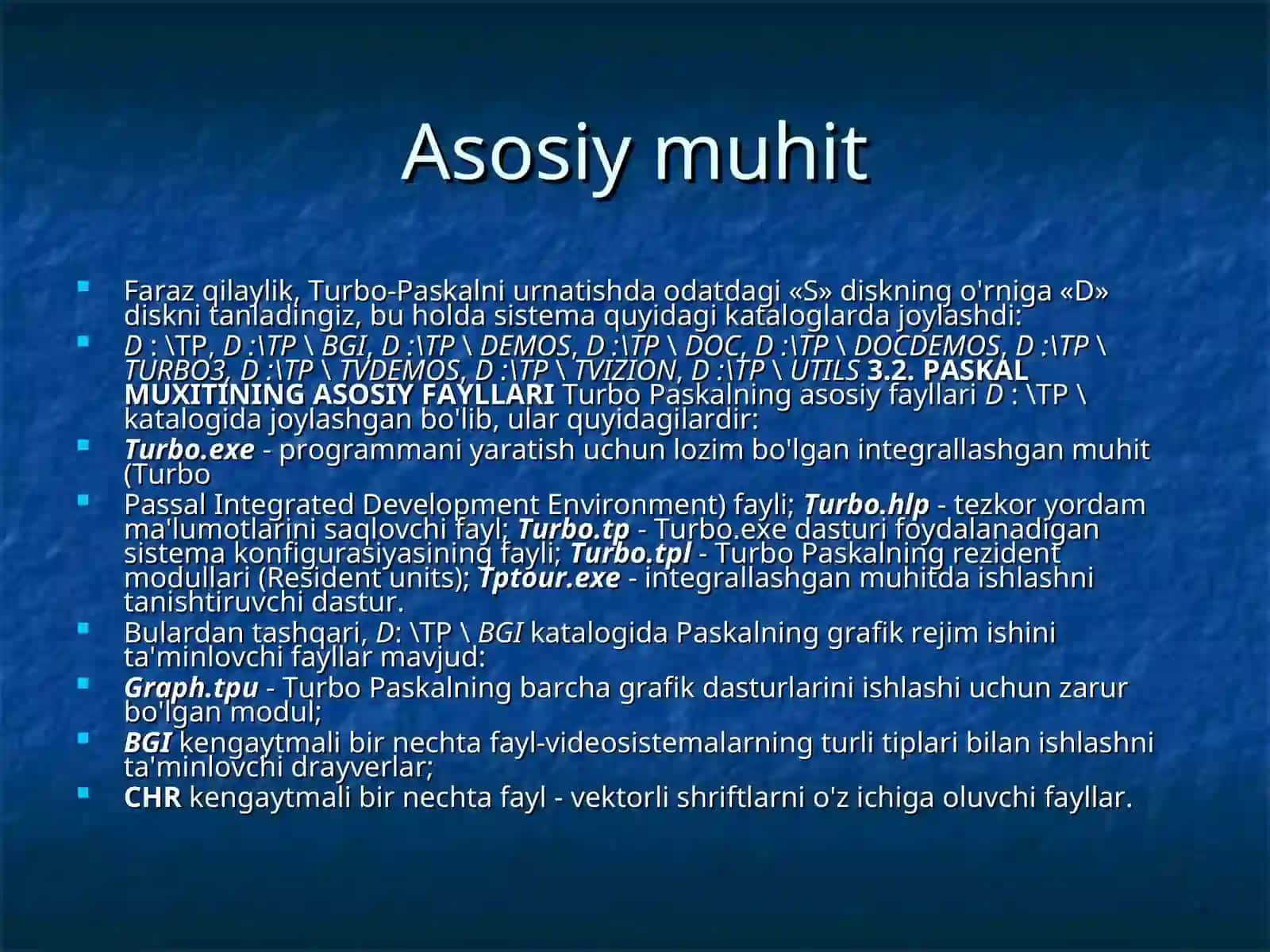 Turbo Paskal Muxitida Ishlash Asoslari 3