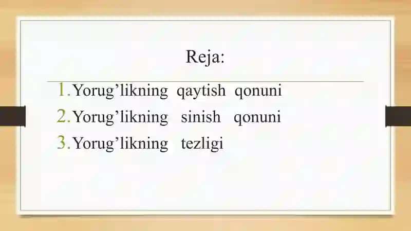 Yorug’likning sinish va qaytish qonuni 3
