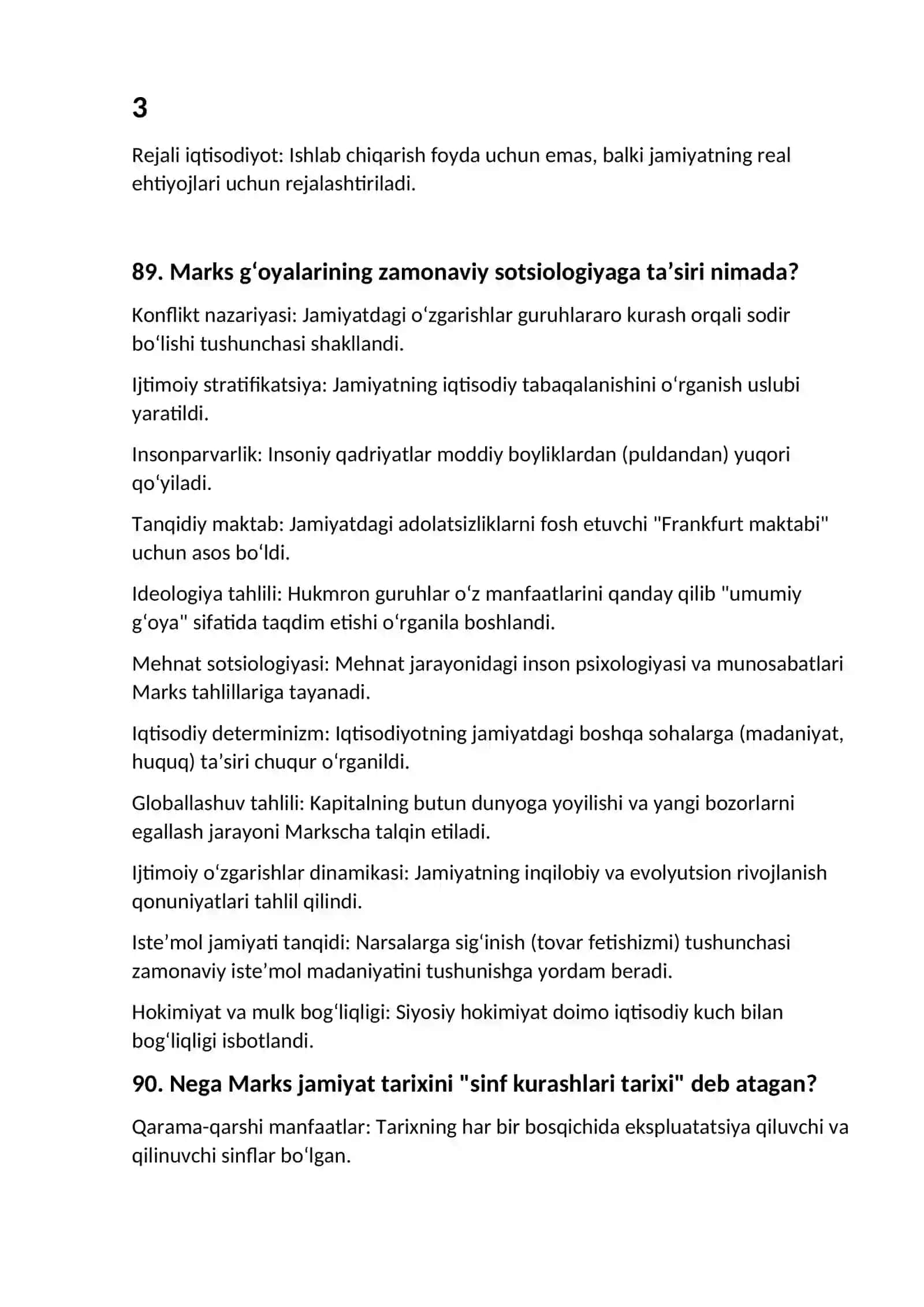 Marksizmga "begonalashuv" tushunchasi mehnat jarayonidagi qaysi real holatlarga mos keladi? 3