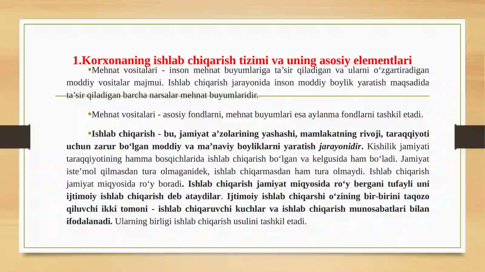 Ishlab chiqarish omillari va ishlab chiqarish jarayoni 3