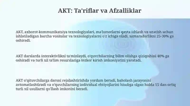 AKT: Ta'riflar va Afzalliklar 3