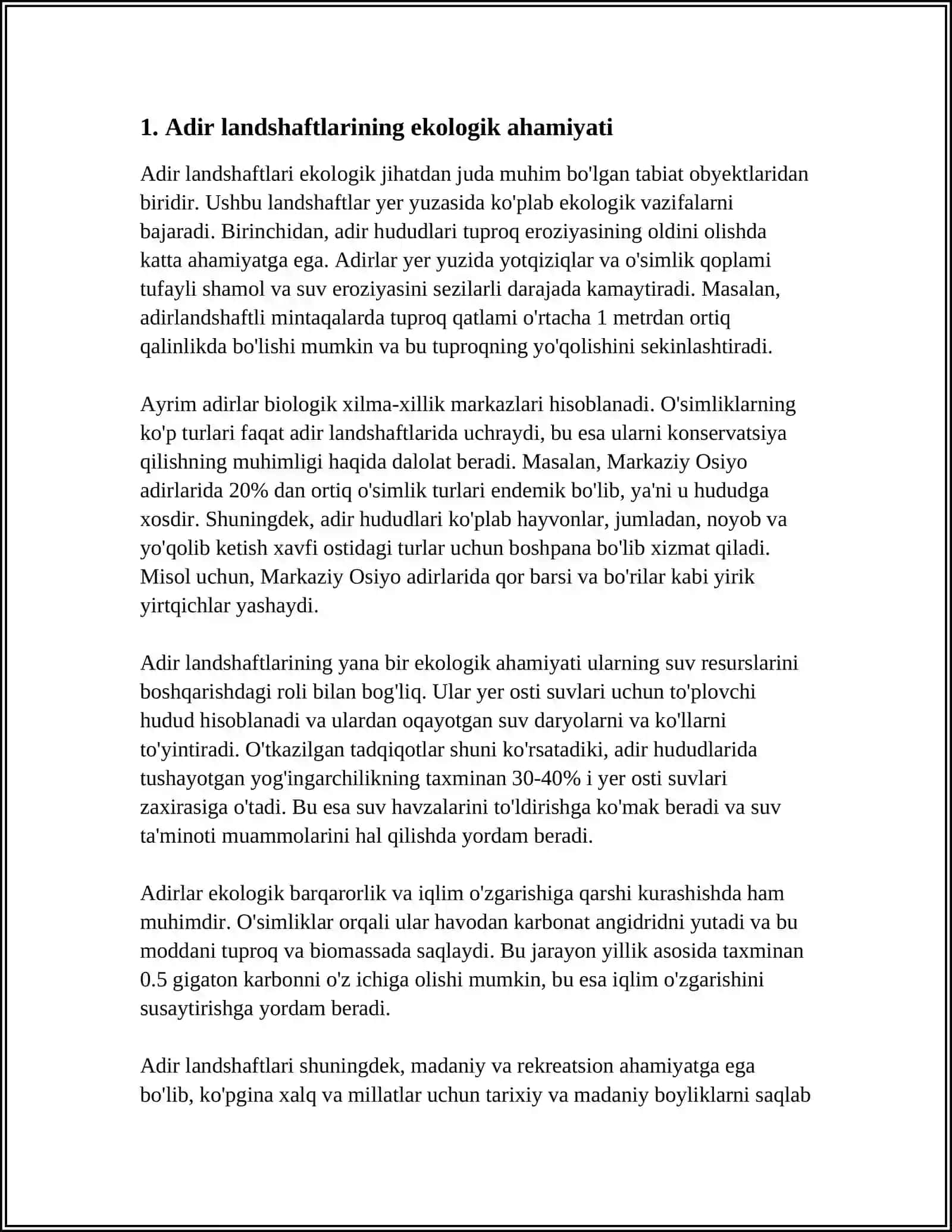 O‘ZBEKISTONDA ADIR CHOʻL TOGʻ YAYLOV YOKI TOQAY LANDSHAFTLARI 3