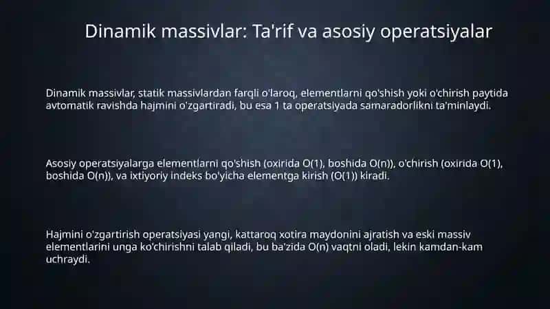 Dinamik massivlar 3