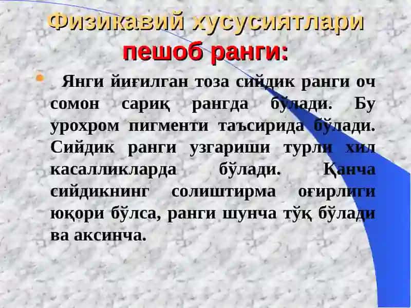 Peshob tahlili | Умумий сийдик таҳлили 3