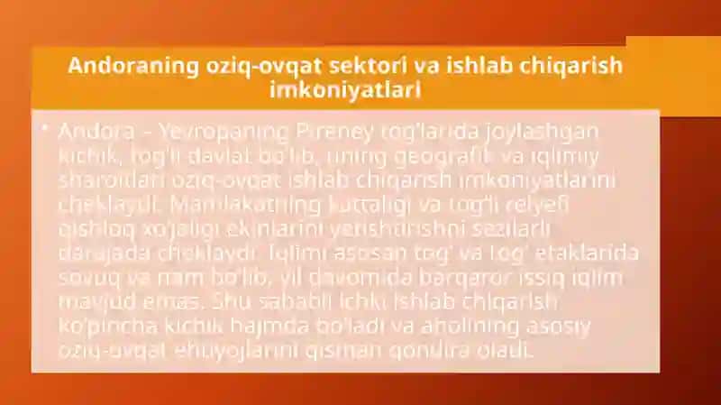 Andoradavlatning jahon iqtisodiyoti daoziqovqat muammoasi 3