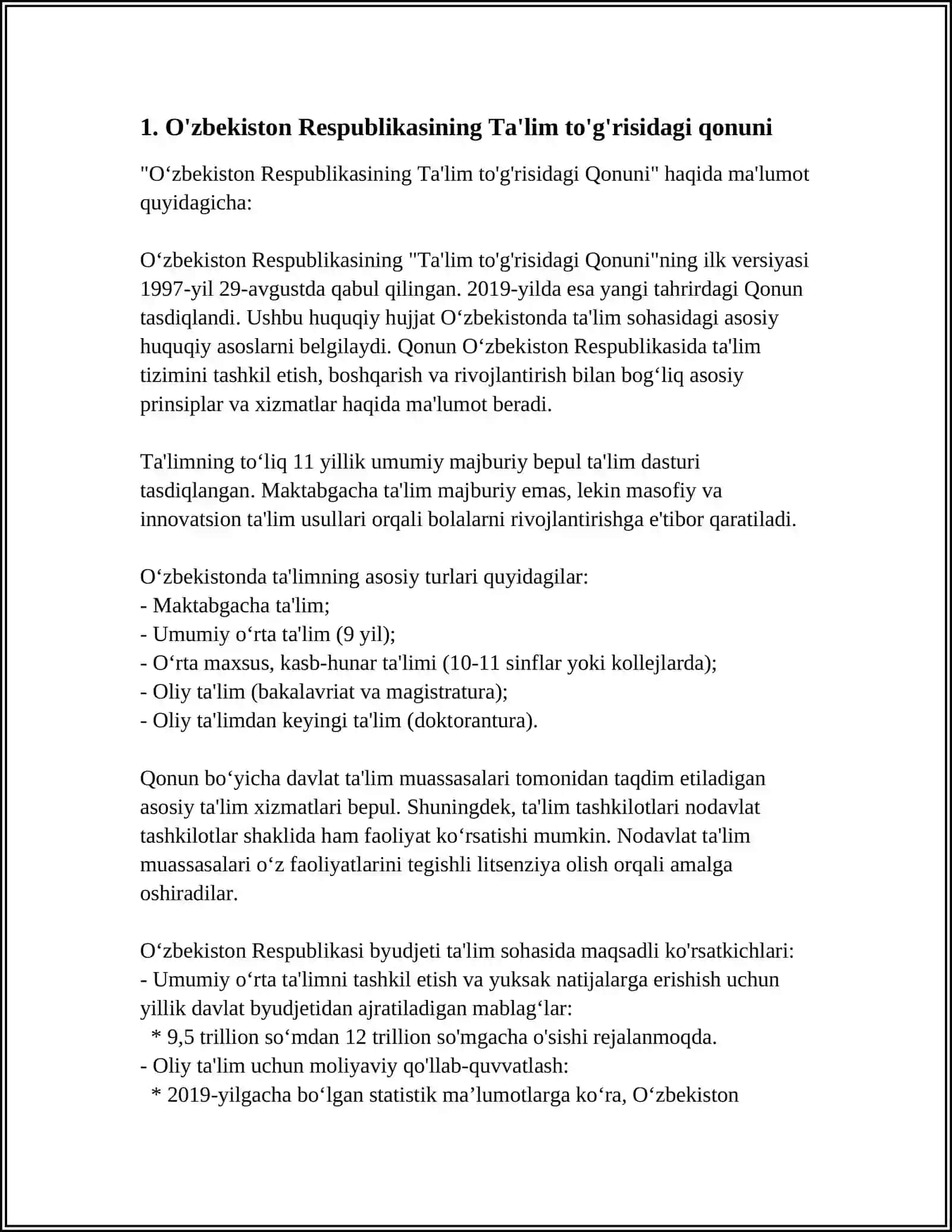 TARBIYA FANINI MAZMUNINI BELGILOVCHI ME’YORIY XUJJATLAR 3