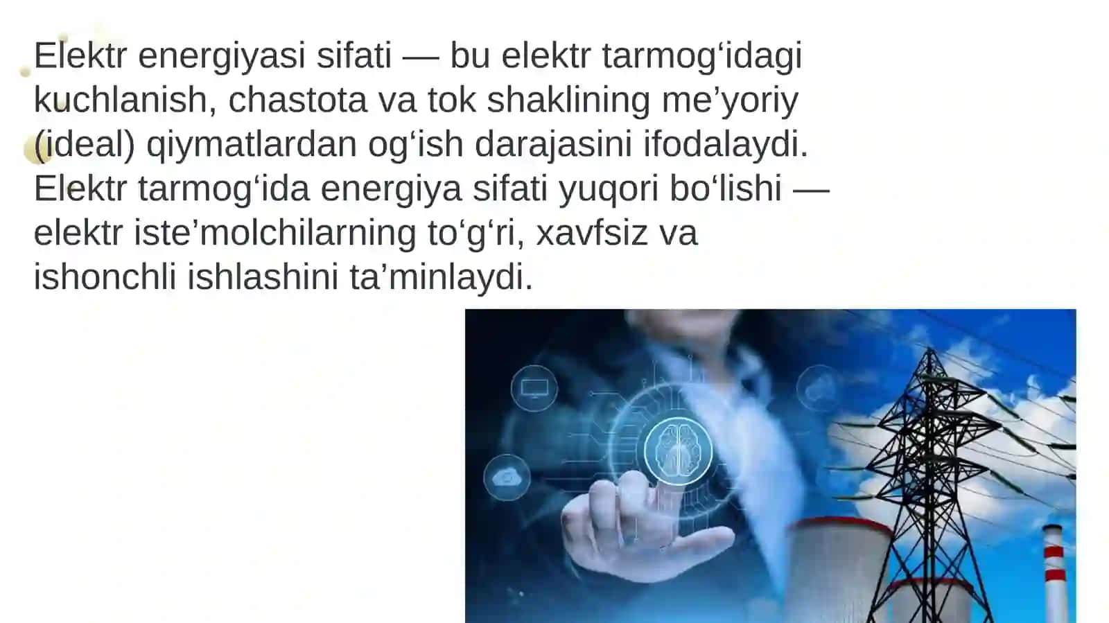 Elektr energiya sifatini elektr istemolchilari va aparatlarga ishlashi tasiri ruxsat etilgan ko'rsatgichlari haqida koproq malumot 3