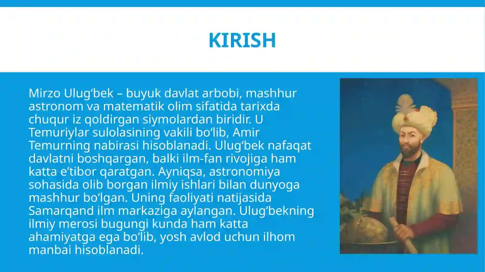 Mirzo Ulug'bek Davlat arbobi va buyuk olim ... 3