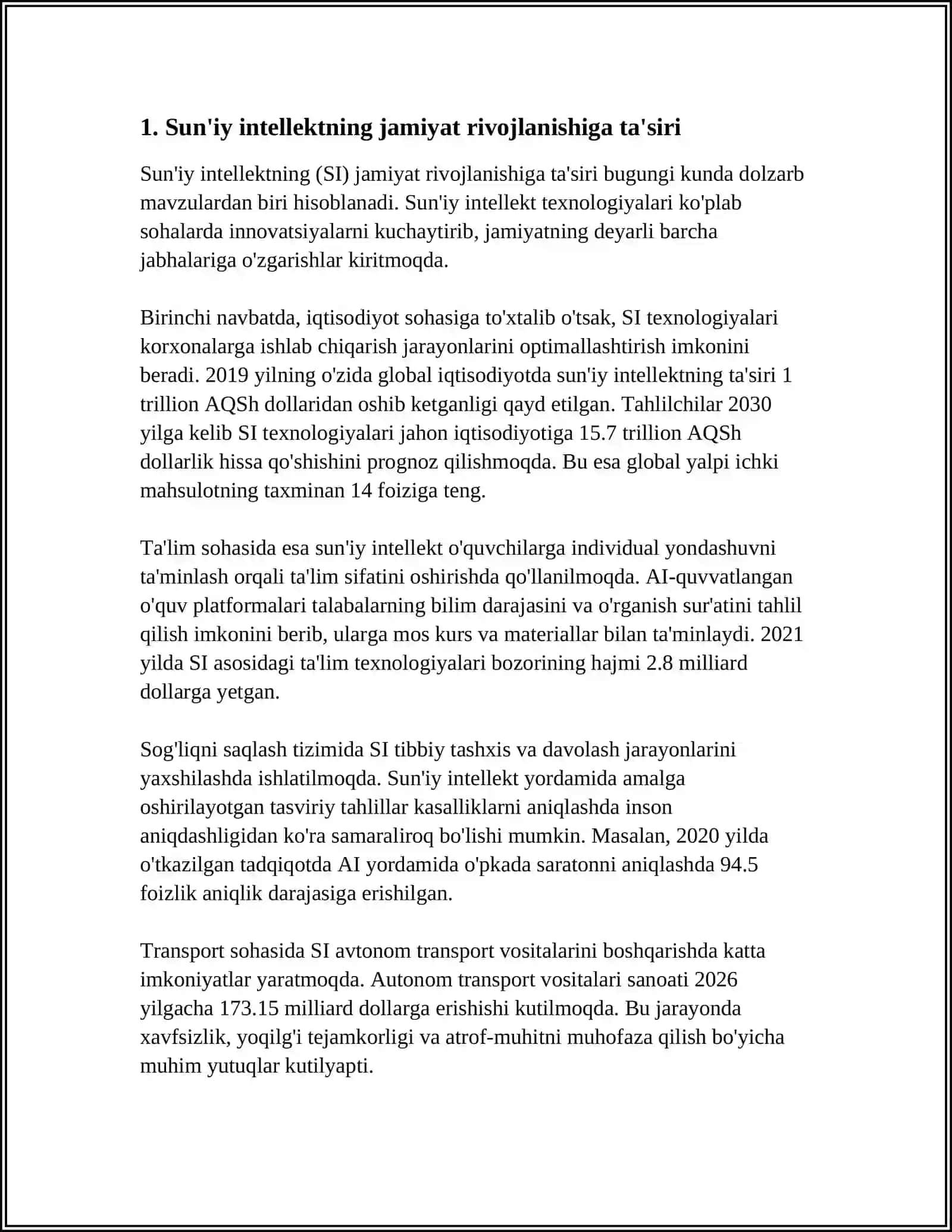 RAQAMLI TEXNOLOGIYALARNING ZAMONAVIY JAMIYAT RIVOJLANISHIGA TA’SIRI TENDENTSIYALARI (AT MUTAXASSISLARI VA ISTE’MOLCHILAR OʻRTASIDAGI TAFOVUT XAVFI) 3
