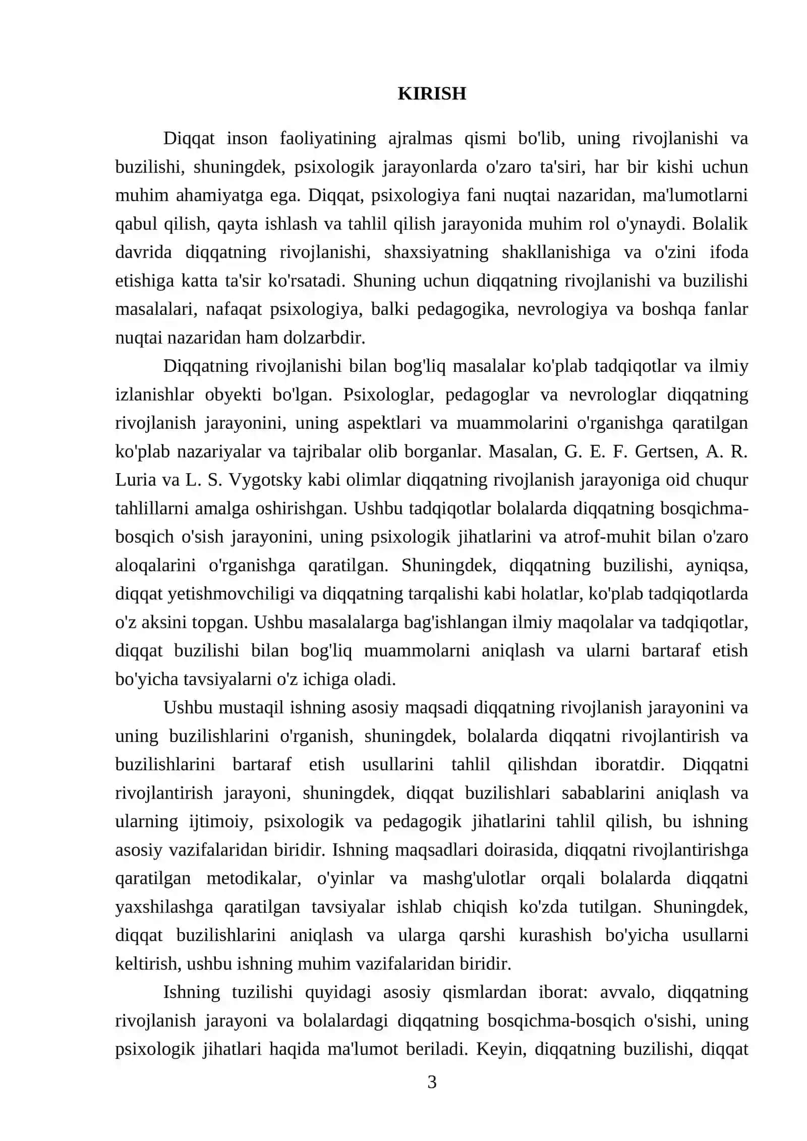 Diqqatning rivojlanishi va buzilishi 3