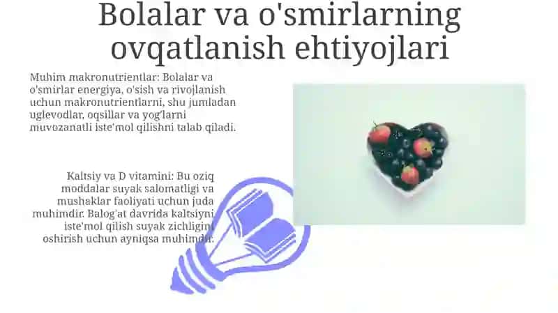Bolalar Va OʻSmirlarni Ovqatlanish Gigiyenasi 3
