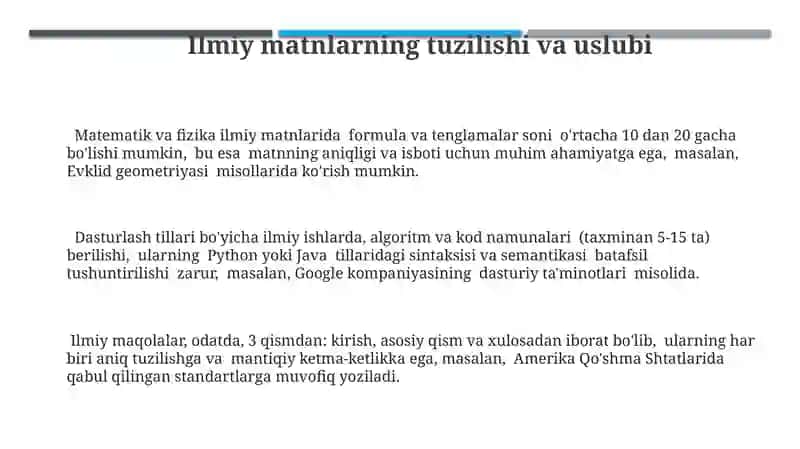 Aniq fanlar va kompyuter texnologiyalari sohalarida yozma va ogʻzaki nutqning oʻziga xosligi 3