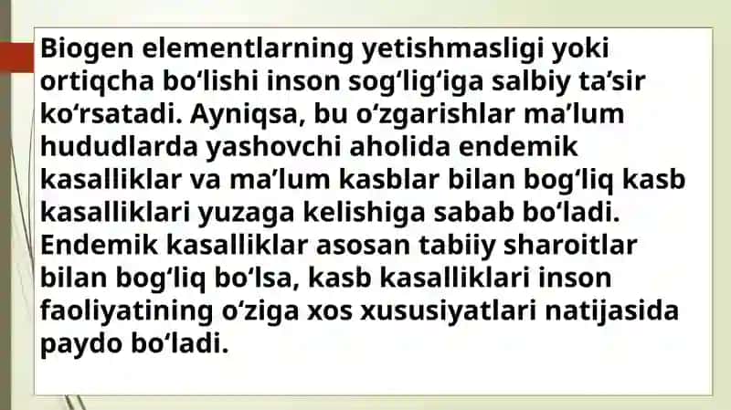 Biogen elementlar kontsentratsiyasi ózgarishi bilan bog'liq bo'lgan endemik va kasb kasalliklari.pptx 3