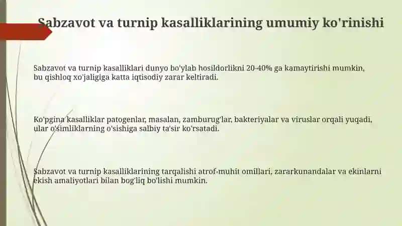 Sabzi va sholgom kasalliklari va ularga qarshi kurash choralari 3