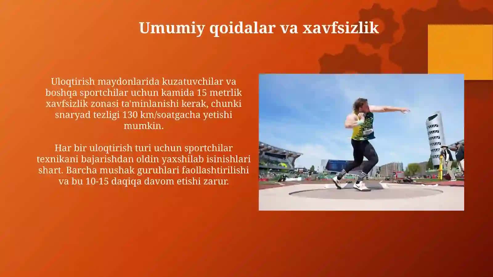 Yengil atletika: Uloqtirish turlari texnikasini oʻrgatish 3