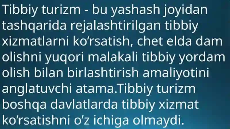 O’zbekistonda tibbiy turizmni rivojlantirish maqsadlari 3