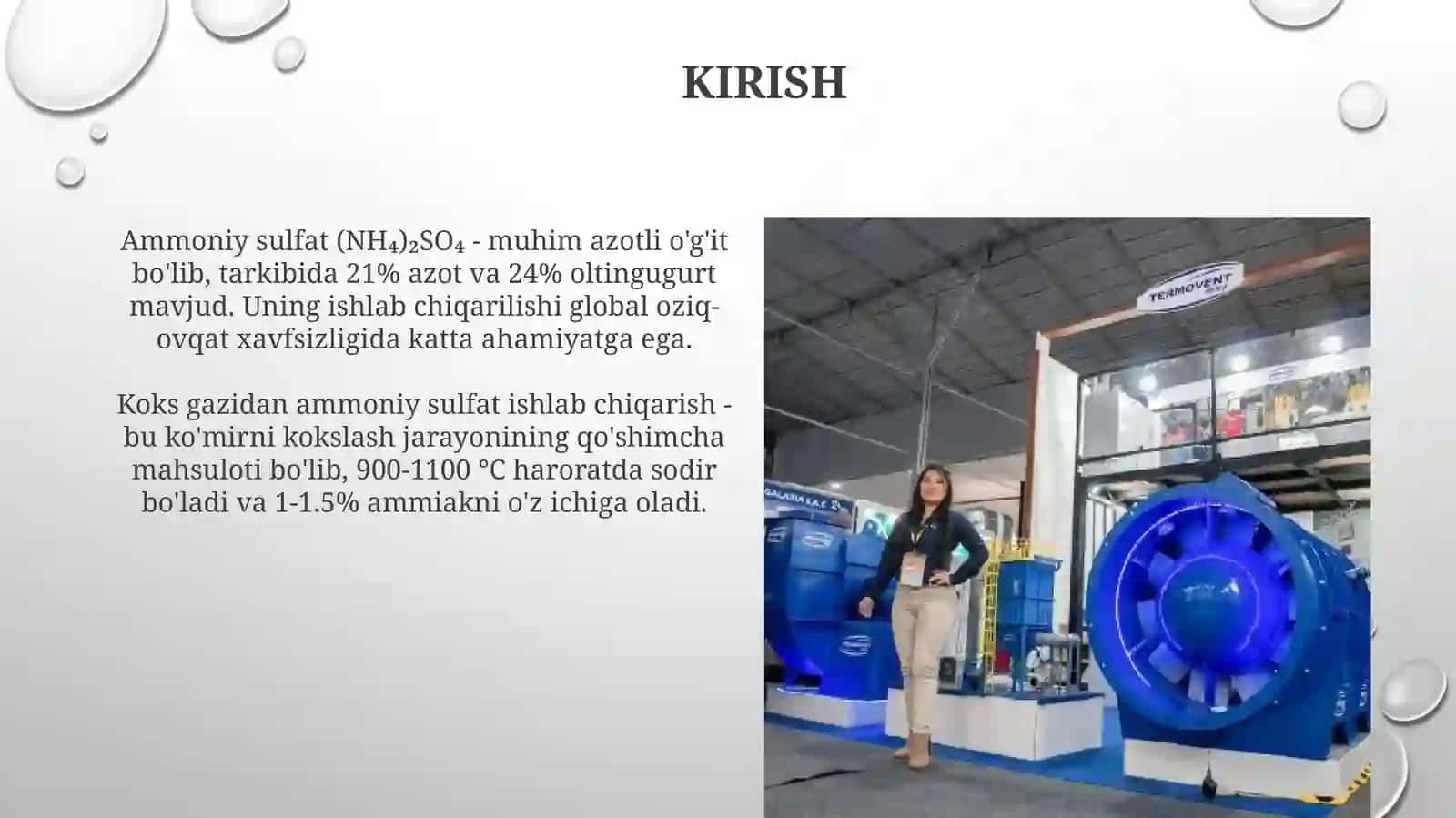 Ammoniysulfat ishlab chiqarishning fizik-kimyoviy asoslari 3