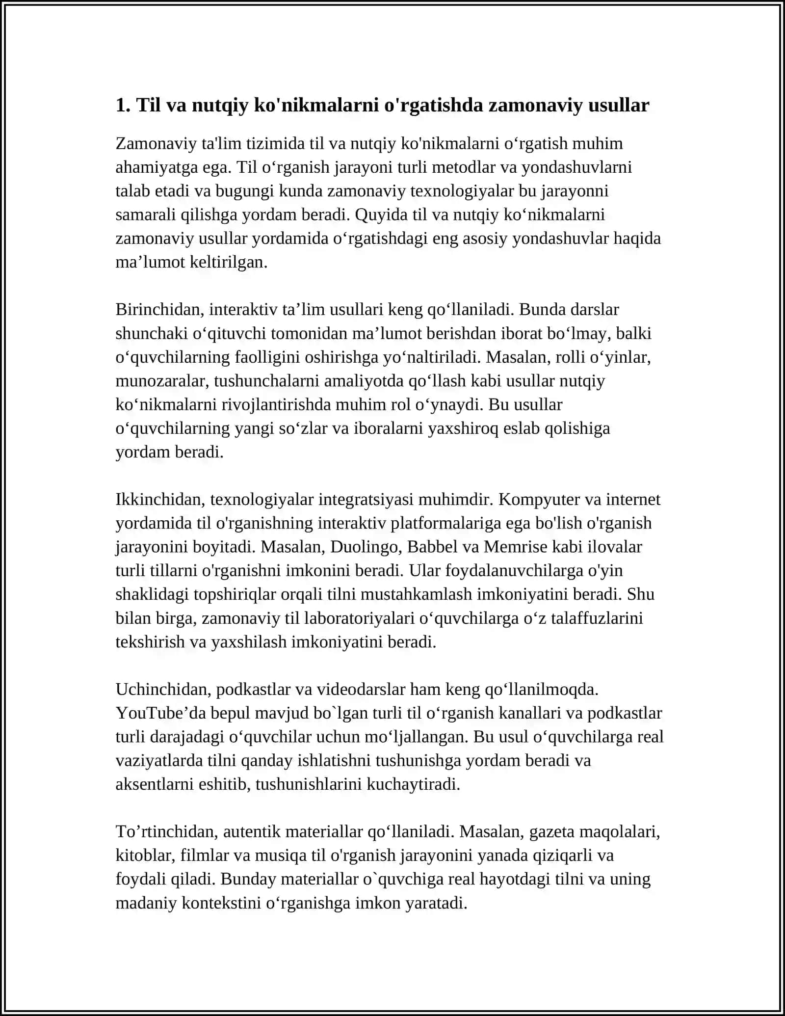 ONA TILI TA'LIMIDA TIL, NUTQIY KO'NIKMALARNI SHAKLLANTIRISH METODIKASI 3