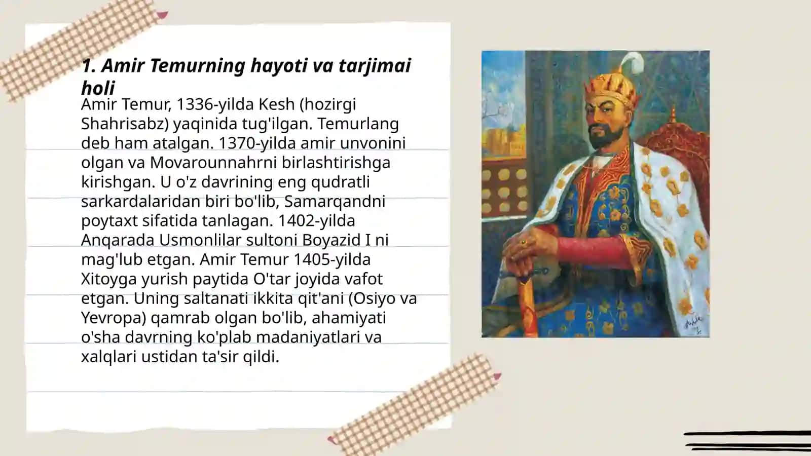 Amir Temur - buyuk davlat arbobi 3