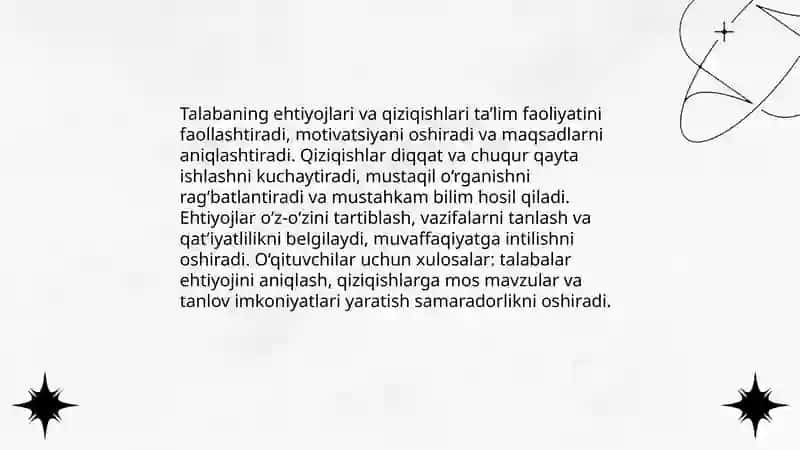 Talabaning ta’lim faoliyatida ehtiyojlar va qiziqishlar 3