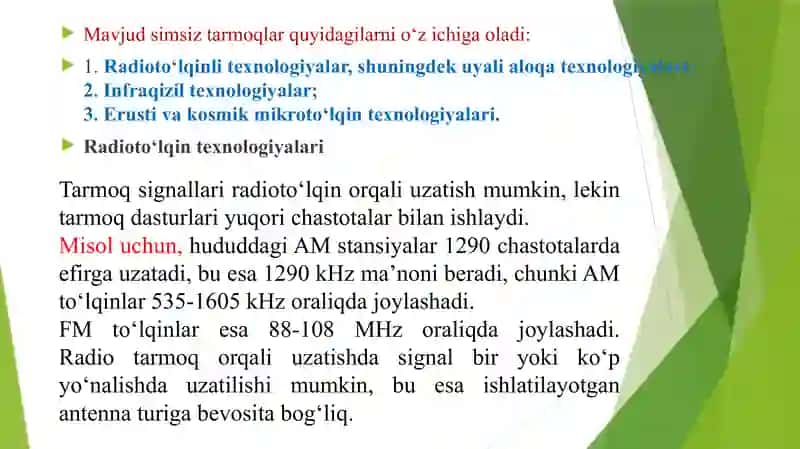 Simsiz axborot uzatish texnologiyalari. Wi-fi tarmog’ini sozlash. 3